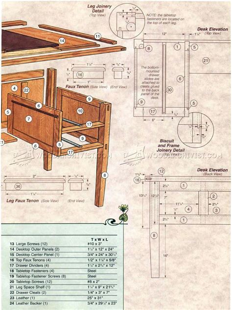 Arts and Crafts Desk Plans • WoodArchivist