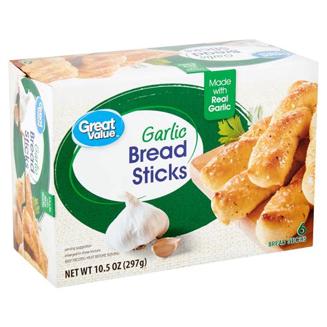 Great Value Garlic Bread Sticks, 6 count, 10.5 oz - Walmart.com ...