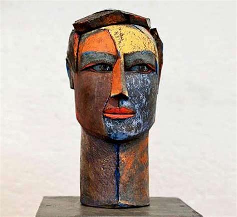 Wall mask face sculpture head, ceramic art portrait of Abba singer, rock star woman marbled ...