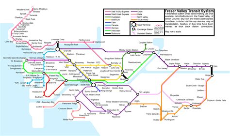 Map of Possible Vancouver/Lower Mainland Rail Transit System if all existing rail infrastructure ...