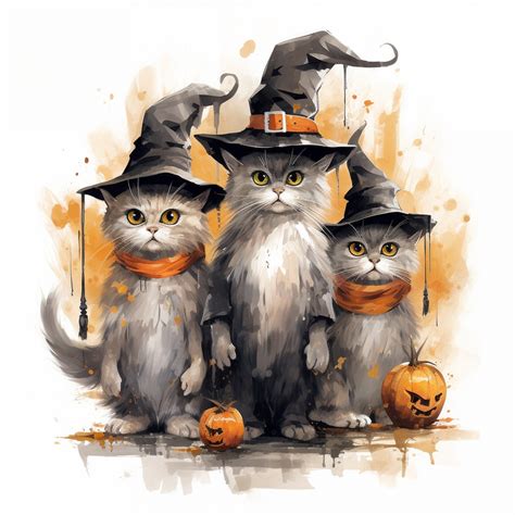 Halloween Witch Cats Free Stock Photo - Public Domain Pictures