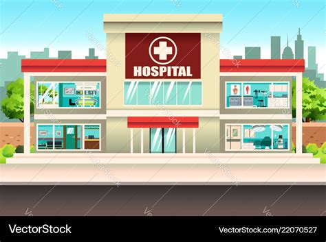 Hospital building Royalty Free Vector Image - VectorStock