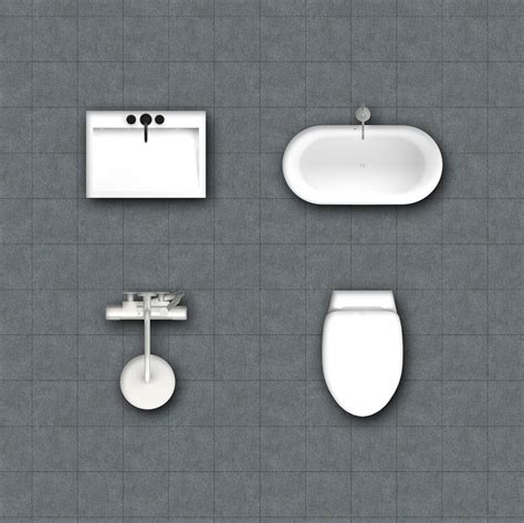 2D Toilet Floorplan Topview PSD 3D model render