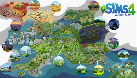 Sims 4 World Map by EmilyJayneDraws on DeviantArt | Sims 4, Sims 3, Sims