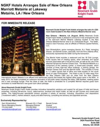 NGKF Hotels - Sale of Marriott Metairie | PDF | Free Download