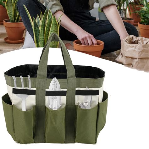 Everso Garden Tote Tool Bags Gardening Bag Outdoor Multi Pocket Garden Tool Kit Holder Bag ...