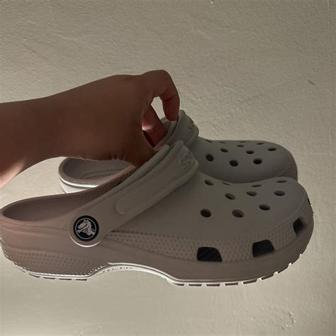 Light Grey Crocs Size 7w Worn a handful of times... - Depop