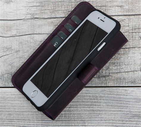 SALE Leather iPhone 8 / 8 Plus Case Wallet Purple FREE | Etsy