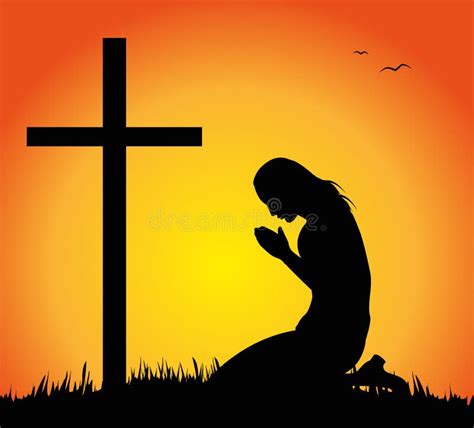 Christian Clipart Clipart Christian Woman Praying At Cross 2 | Images and Photos finder