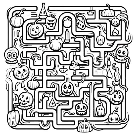 Maze Puzzle Game Coloring Page Maze Activity Coloring Book For Kids, Book Drawing, Ring Drawing ...