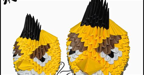 Origami 3d - mikaglo: 39. Żółty Angry Birds z origami wzór do składania / 3d origami yellow ...