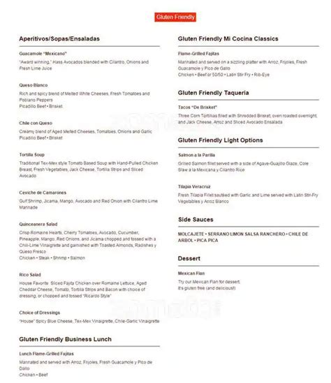 Mi Cocina Menu, Menu for Mi Cocina, Southlake, Southlake - Urbanspoon ...