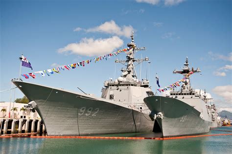 South Korean navy ships are decorated to celebrate the 4th… | Flickr