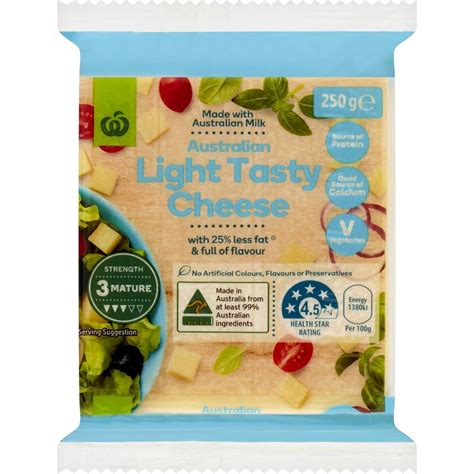 Woolworths Light Tasty Cheese Block 250g | Woolworths