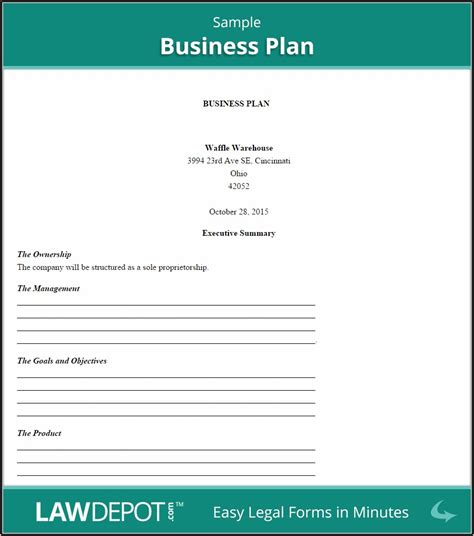 Sole Proprietorship Business Plan Template - Template 1 : Resume ...