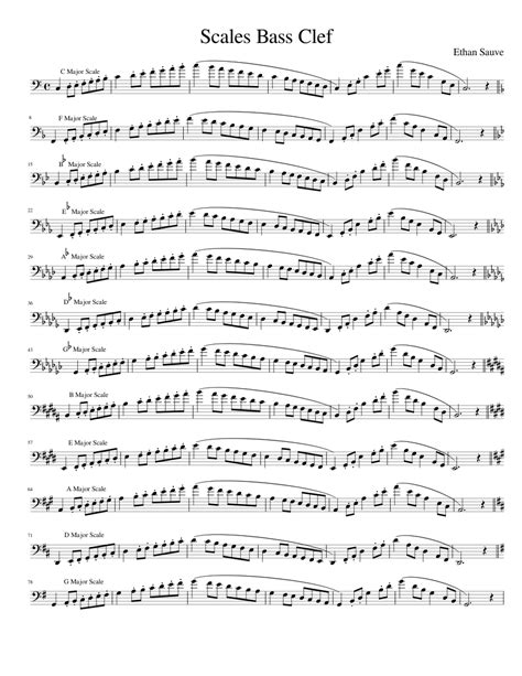 Major Scales Bass Clef Sheet music for Trombone tenor (Solo ...