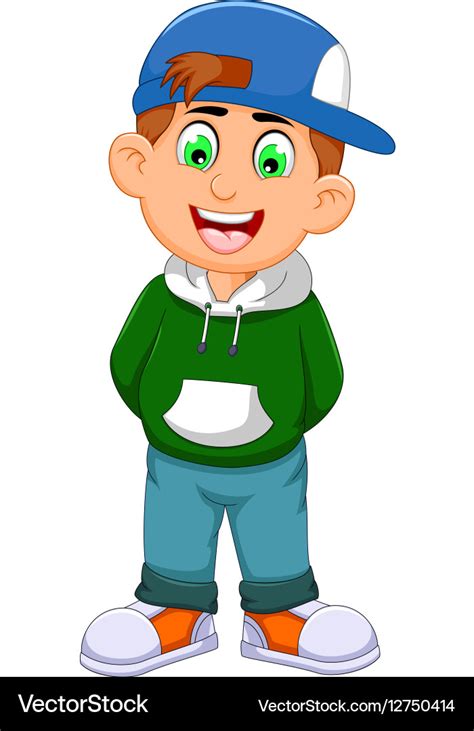 Cute little boy cartoon standing Royalty Free Vector Image