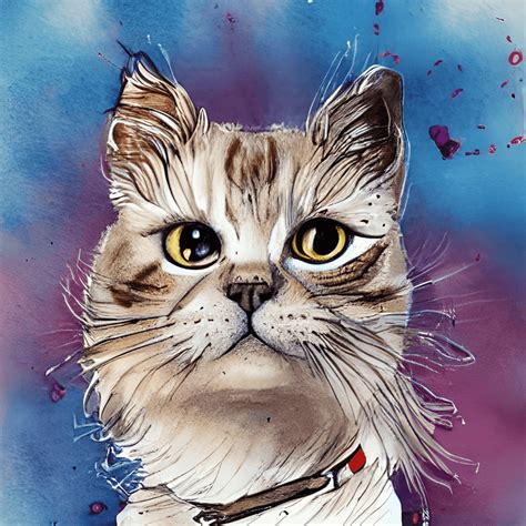 Funny Cat Insane Watercolor Graphic · Creative Fabrica