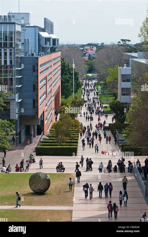 Students on the campus of the University of New South Wales, UNSW, Sydney, New South Wales ...