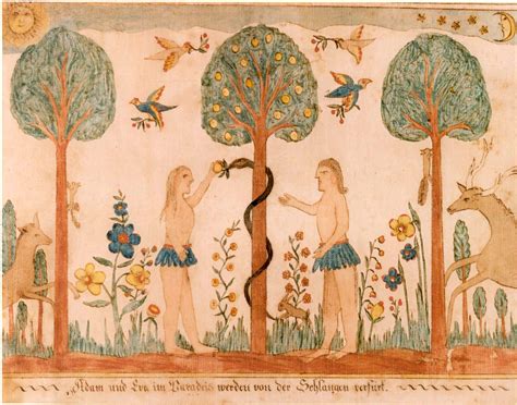 Adam and Eve ~circa 1800 Watercolor And Ink, Watercolor Paintings ...