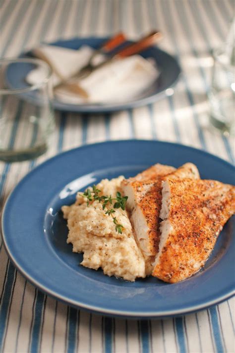 Oven-Baked Blackened Catfish & Savory Cheese Grits — The Catfish Institute | Catfish recipes ...