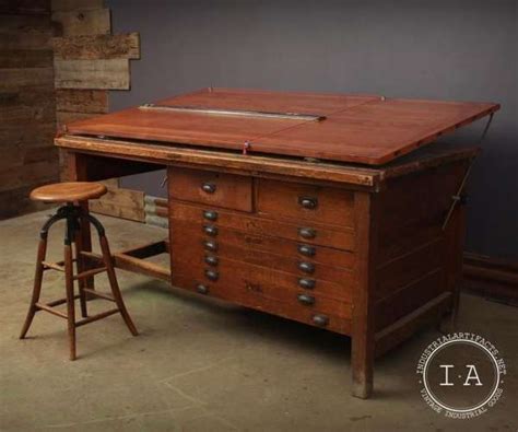 Wooden Drafting Table With Drawers - Vintage Wood Drafting Table Antique Studio Drawing 36x24 ...