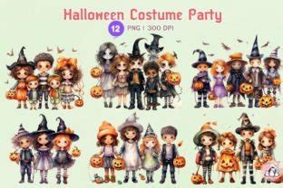 Halloween Costume Party Watercolor Graphic by lovelybenz · Creative Fabrica