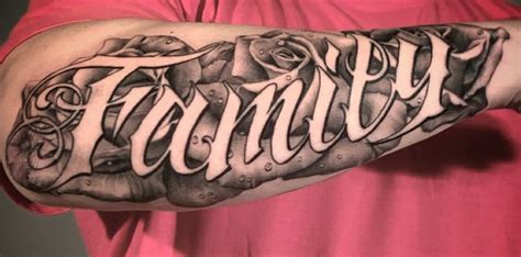 Family Tattoo in Negative Font