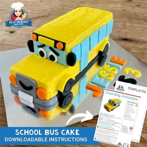 Wheels on the Bus Cake | Printable Template | Decorating Tutorial