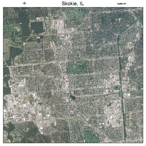 Aerial Photography Map of Skokie, IL Illinois