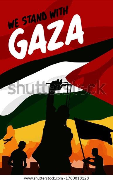 Save Palestine We Stand Gaza Silhouette Stock Vector (Royalty Free) 1780818128 | Shutterstock