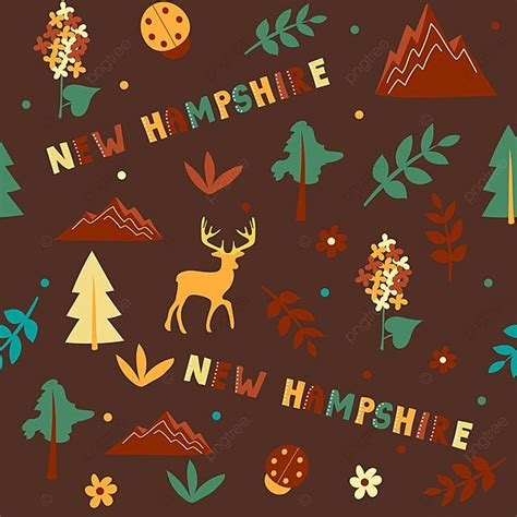 New Hampshire State Symbols Usa Vector Collection Of Illustrations ...