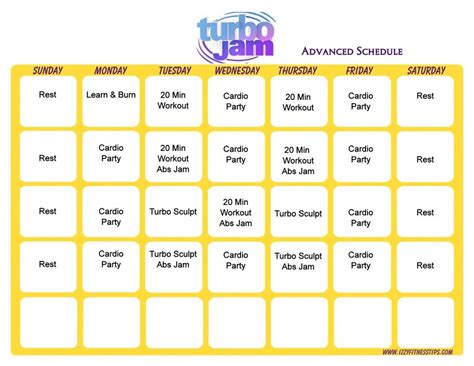 Print A Workout Calendar | Turbo jam, Turbo jam schedule, Workout calendar