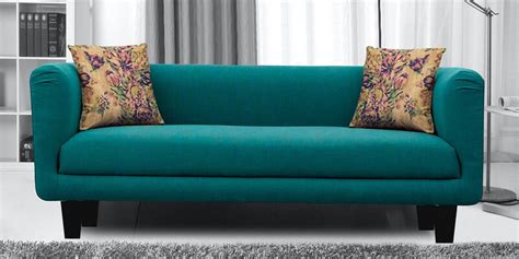 Buy Niki 3 Seater Sofa In Sea Green Colour By Febonic Online - Bucket ...