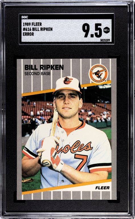 Bill Ripken 1989 Fleer F-FACE ERROR #616 SGC 9.5 | MySlabs