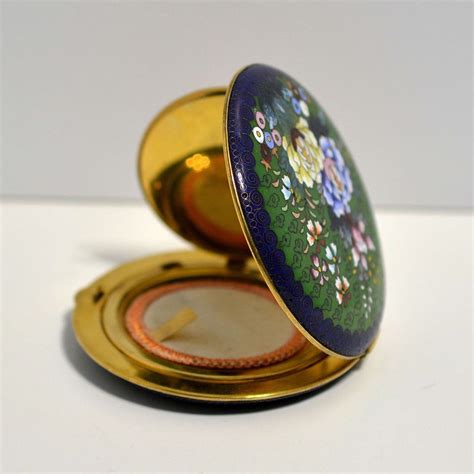 Cloisonné Compact – Early 1900s from artfultoysandantiques on Ruby Lane