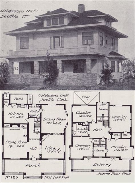 1908 Western Home Builder - Prairie Box House Plan - Seattle Vintage ...