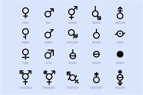 Gender Diversity Monochrome Icon Set - TemplateMonster