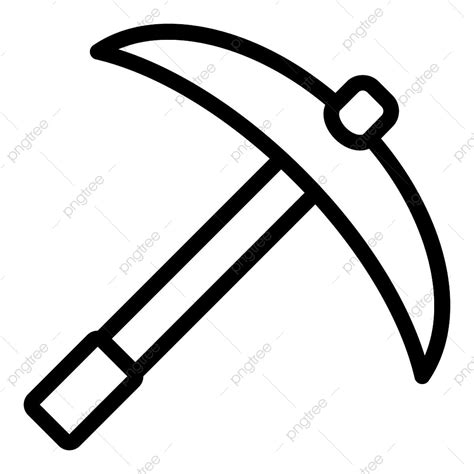 Mining Pickaxe Clipart Vector, Pickaxe Icon Outline Vector Thin, Chisel ...