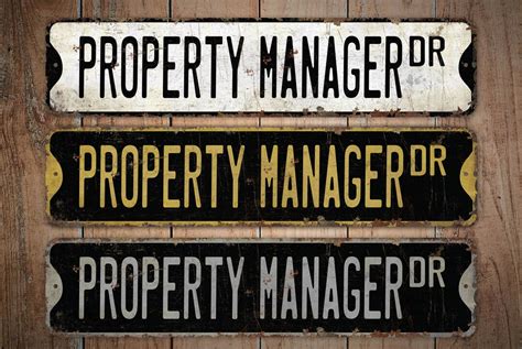 Property Manager Property Manager Sign Property Manager Decor Vintage Style Sign Street Sign ...