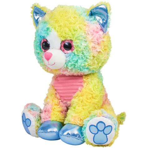 Spark. Create. Imagine. 15.5" Bright Eye Rainbow Kitty Cat Plush - Walmart.com