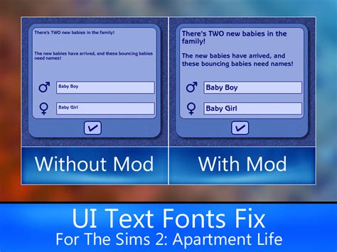 Mod The Sims - UI Text Fonts Fix for AL/MG