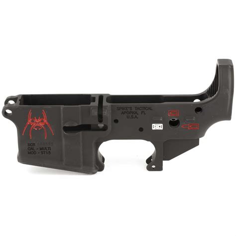 SPIKE'S TACTICAL STRIPPED AR15 LOWER RECEIVER SPIDER LOGO AND SELECTORS ...