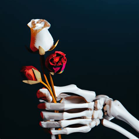 Skeleton Hand Holding a Rose · Creative Fabrica