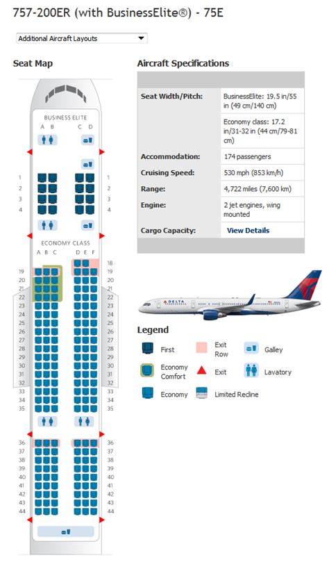 Delta Airlines Aircraft Seatmaps - Airline Seating Maps and Layouts