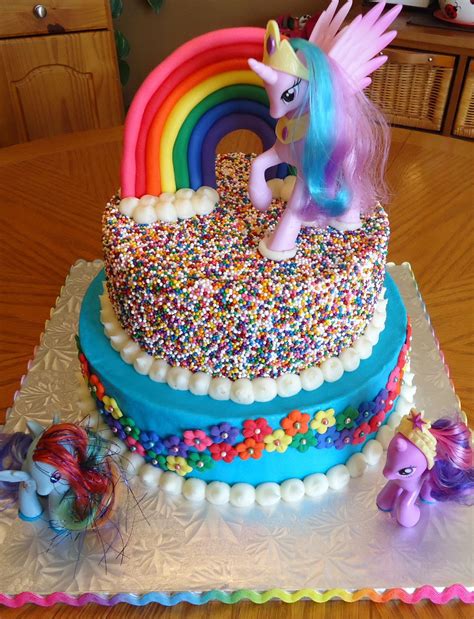 My Little Pony Rainbow Cake — Birthday Cakes | Rainbow birthday cake ...