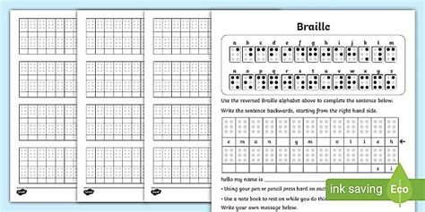 Braille Worksheets - Language Resources - Twinkl