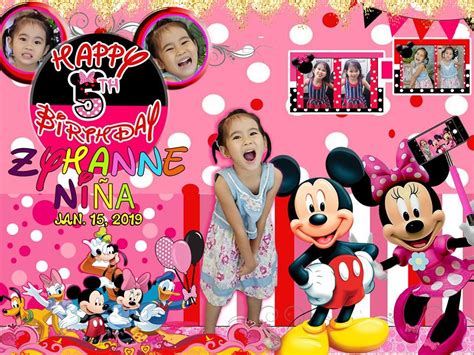 Mickey and Minnie Mouse Birthday Theme Tarpaulin Layout