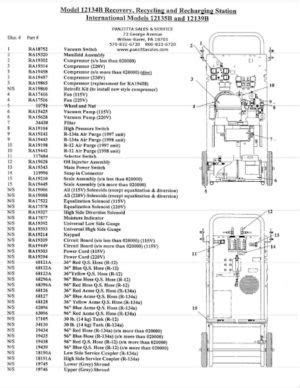 Robinair 34788ni Parts List