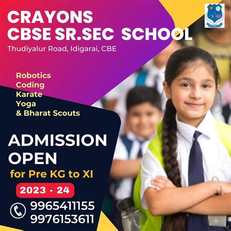 Admissions Open Pre KG – XI for 2023 – 24 | Crayons Public School